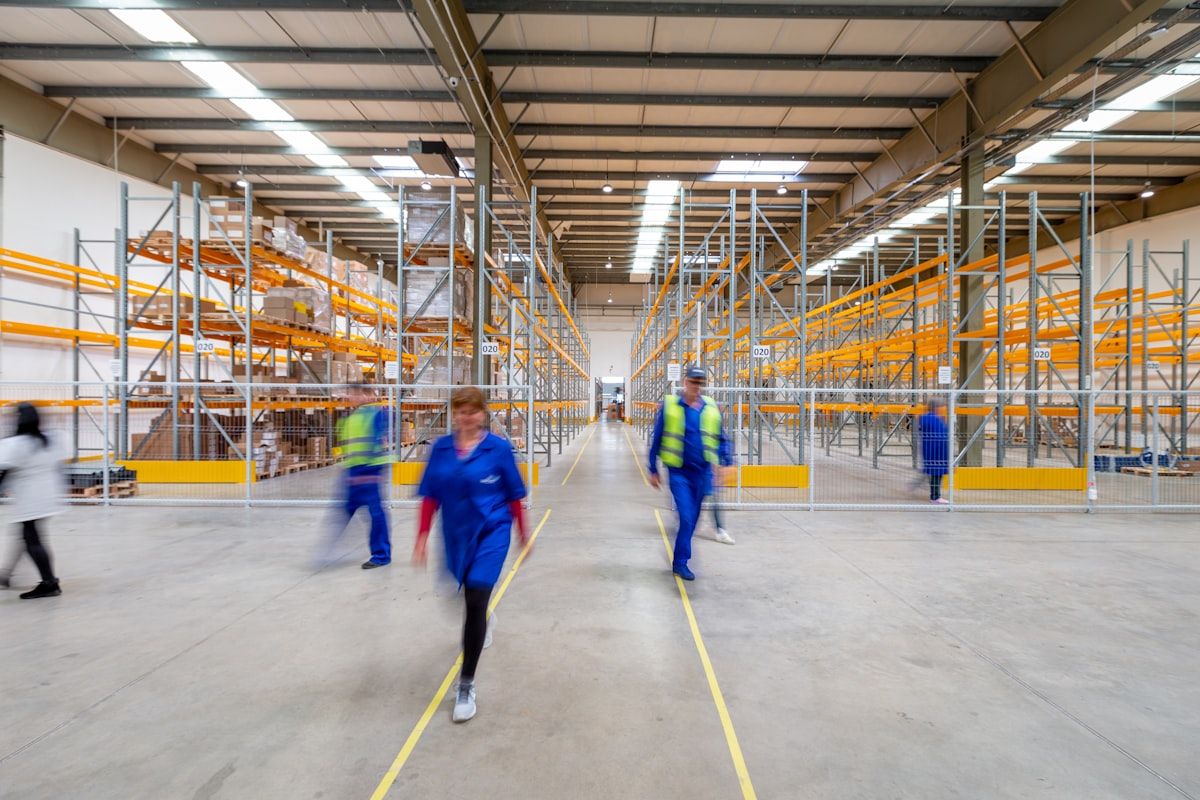 Warehouse team checking an inbound consignment at goods-in
